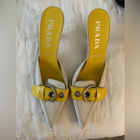 Prada Mule Buckle Heels - Picture 1 of 5